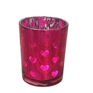 Homesake Transparent Heart Design Decorative Glass Candle Holder/Storage